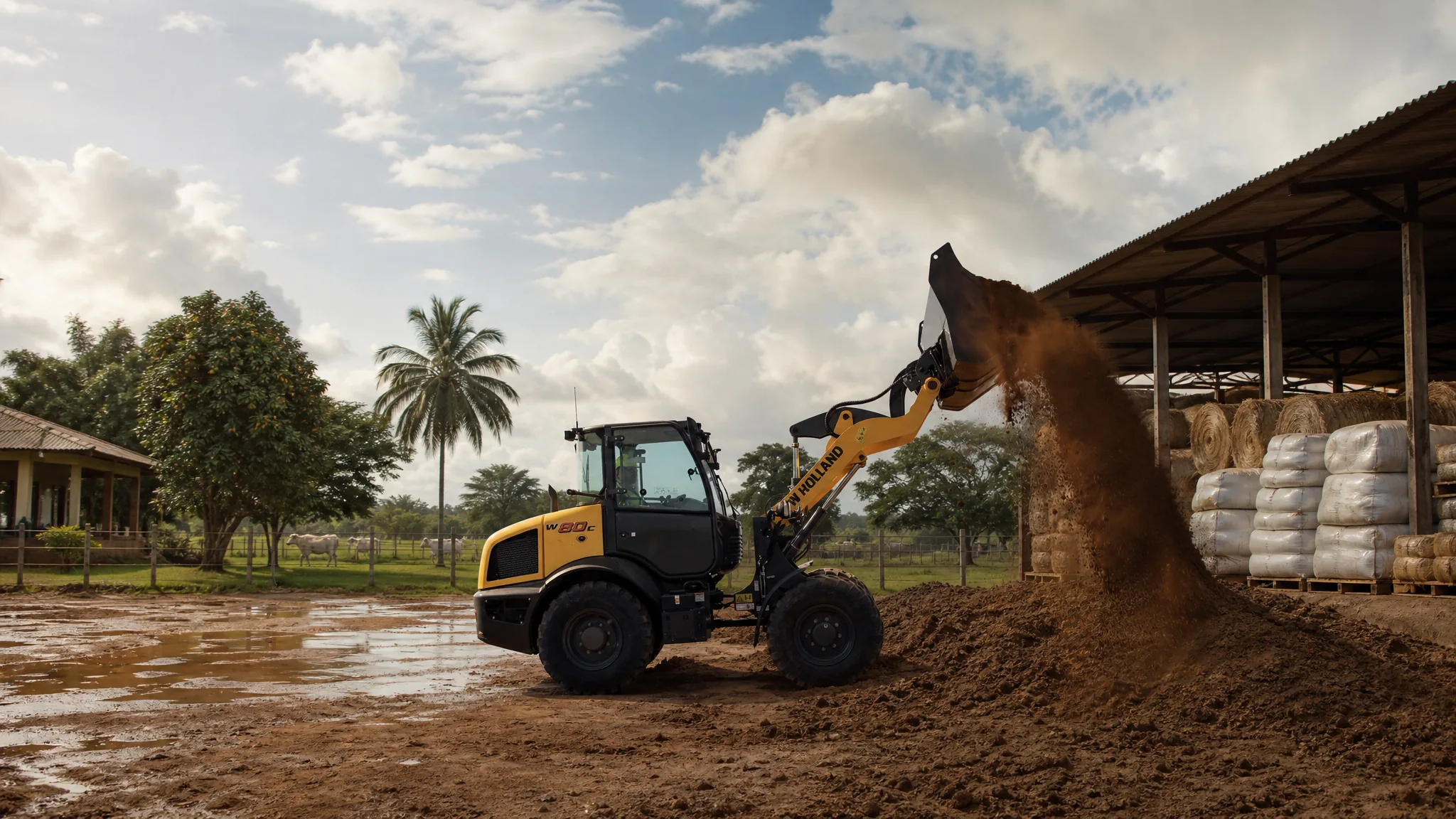 Cargadora compacta New Holland W80C — Agroindustria y fincas