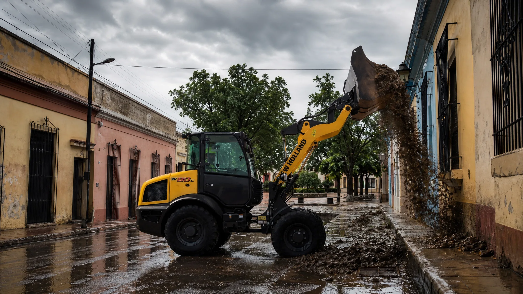 Cargadora compacta New Holland W80C — Alcaldías y servicios municipales